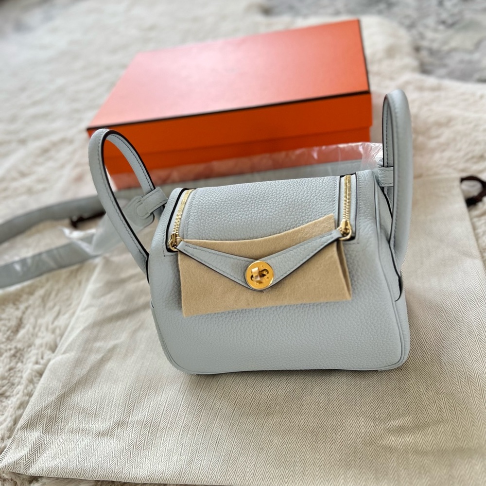 Brand new Hermes mini Lindy Pale Blue